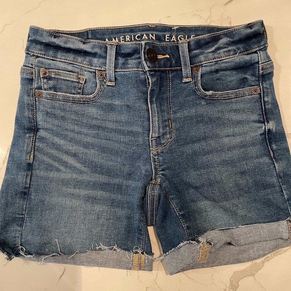 American Eagle distressed jean shorts